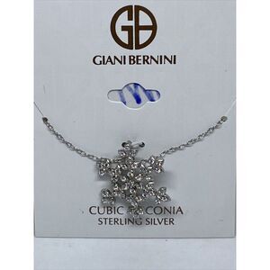 Cubic Zirconia MPZS5996-18 Snowflake18" Necklace Sterling Silver MSRP $135 NM210